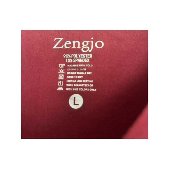 NWT Men's Zengjo Red Polyester/Spandex Long Sleeved Shirt Size Large - Picture 4 of 6
